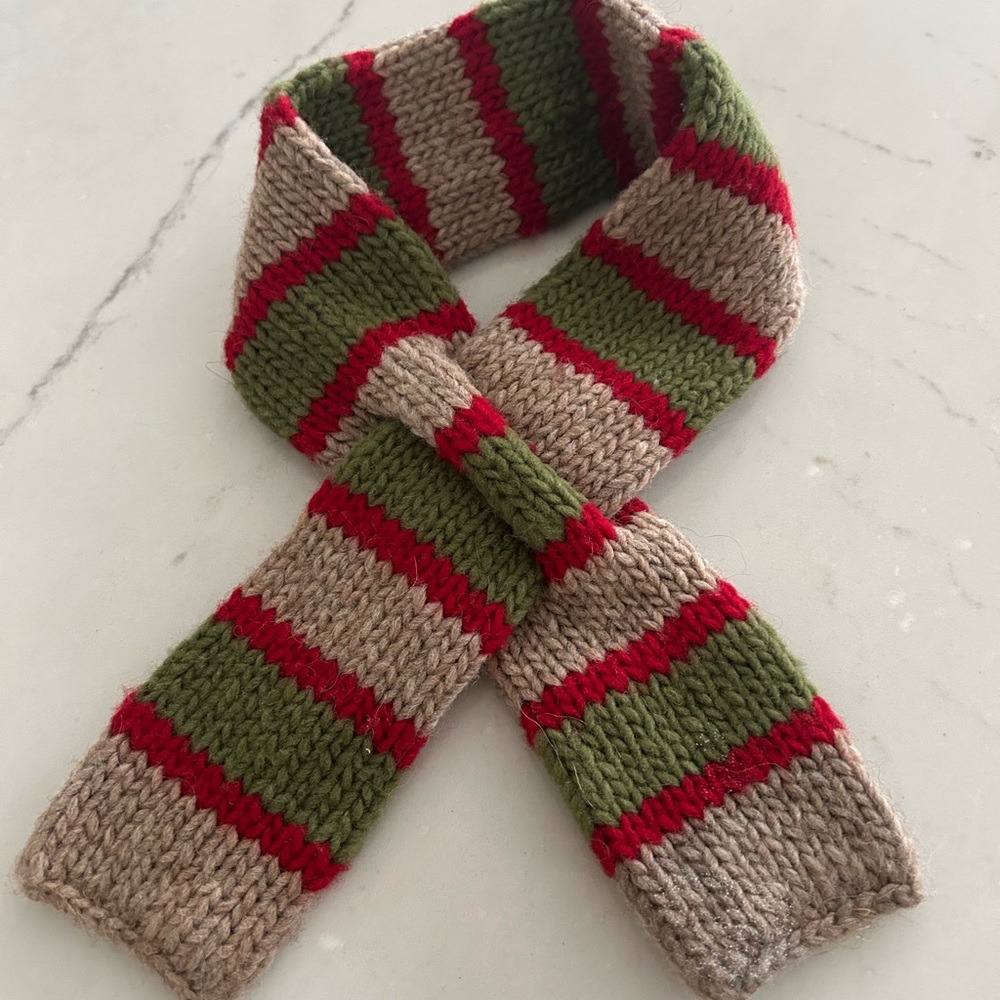CHILLY DOG 100% Wool Cozy Striped Dog Scarf